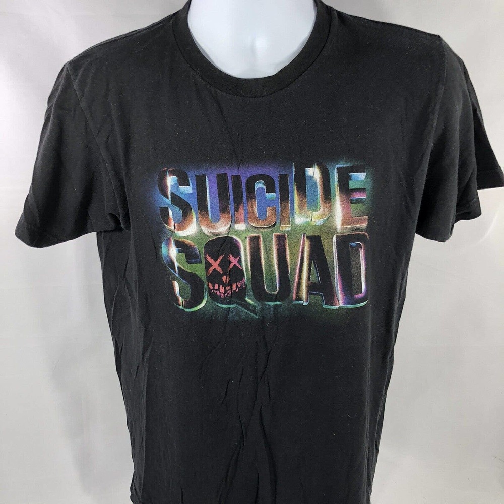 Suicide Squad Movie Logo Promo T Shirt Black Medium Film Short Sleeve Tee